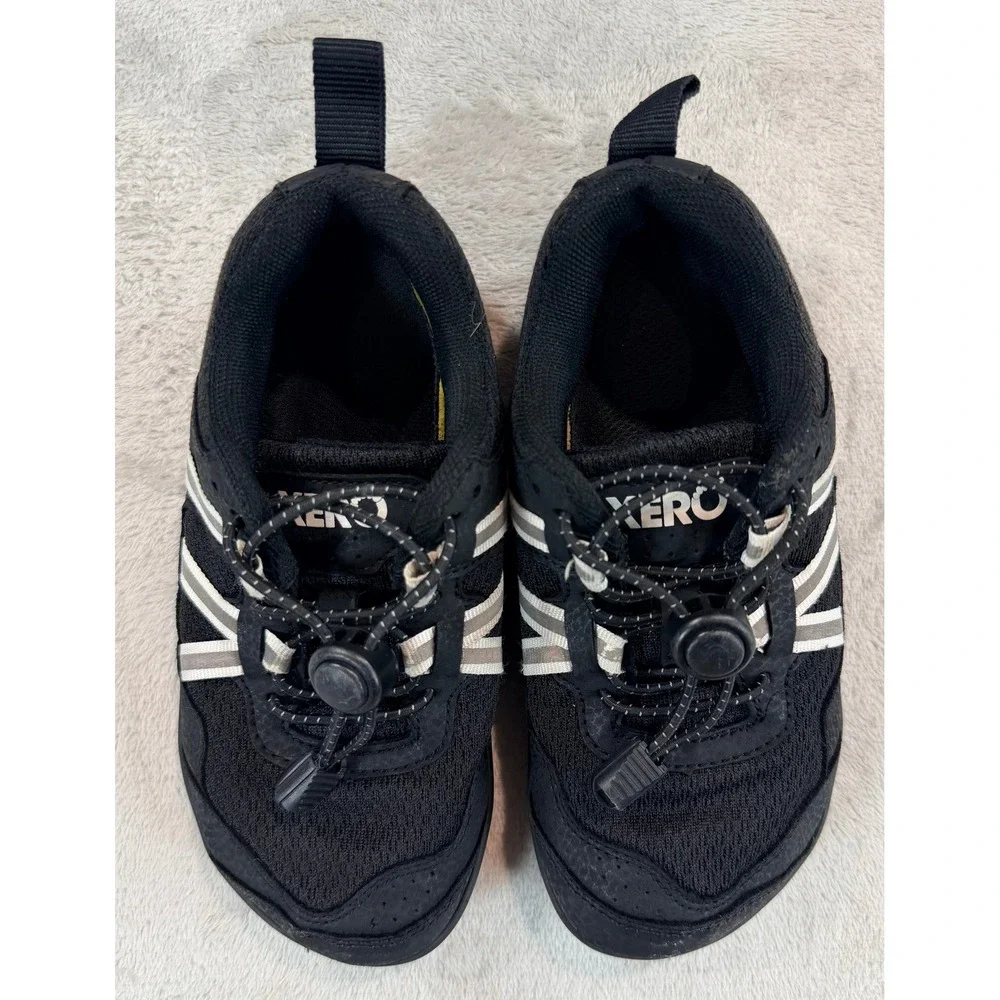 Xero Kids Prio Barefoot Wide Toe Box Running Athletic Shoes Black White Size 13